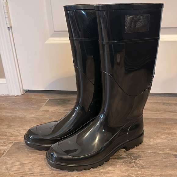 Dolce & Gabbana Black PVC Knee High Rain Boots - Size 40/ US9.5 - Picture 7 of 17